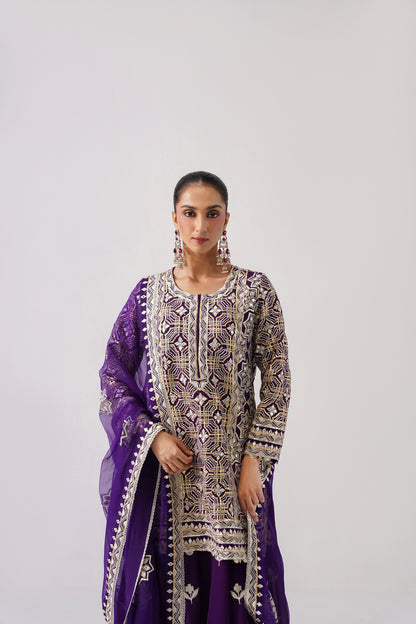 Roshini - Short Kurta Sharara Set
