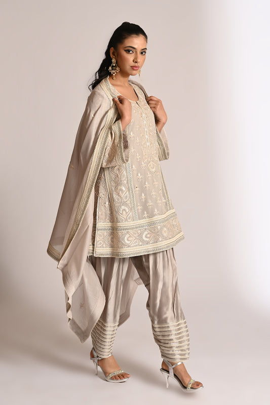 Amyra - Short Kurta Set - Grey