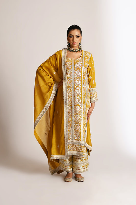 Amyra - Long Kurta Set - Yellow
