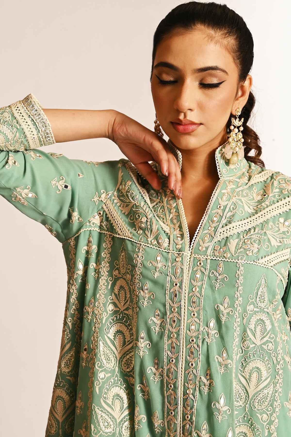 Amyra - Baby Doll with Tulip Pants - Green
