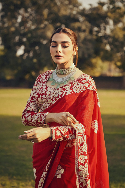 Nazrana - Flower Jaal Saree