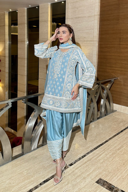 Amyra - Short Kurta Set - Blue