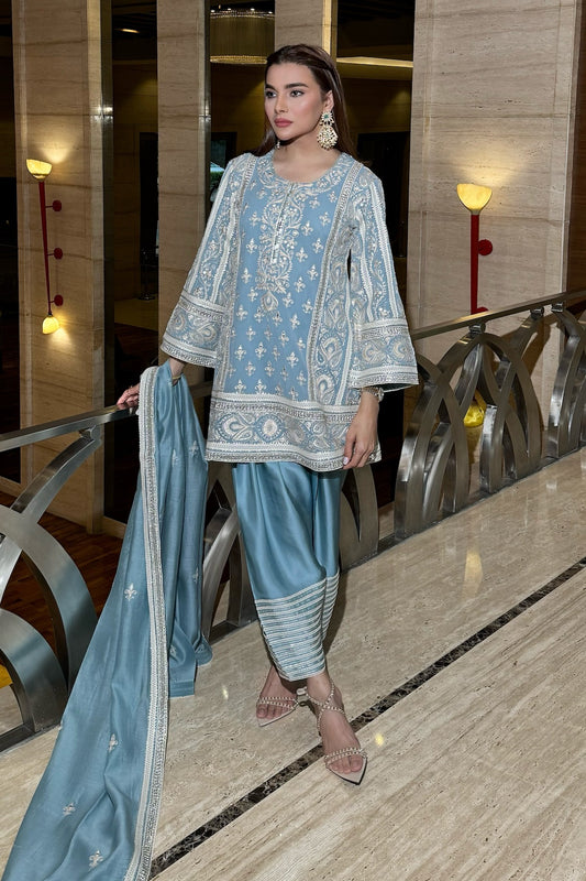 Amyra - Short Kurta Set - Blue