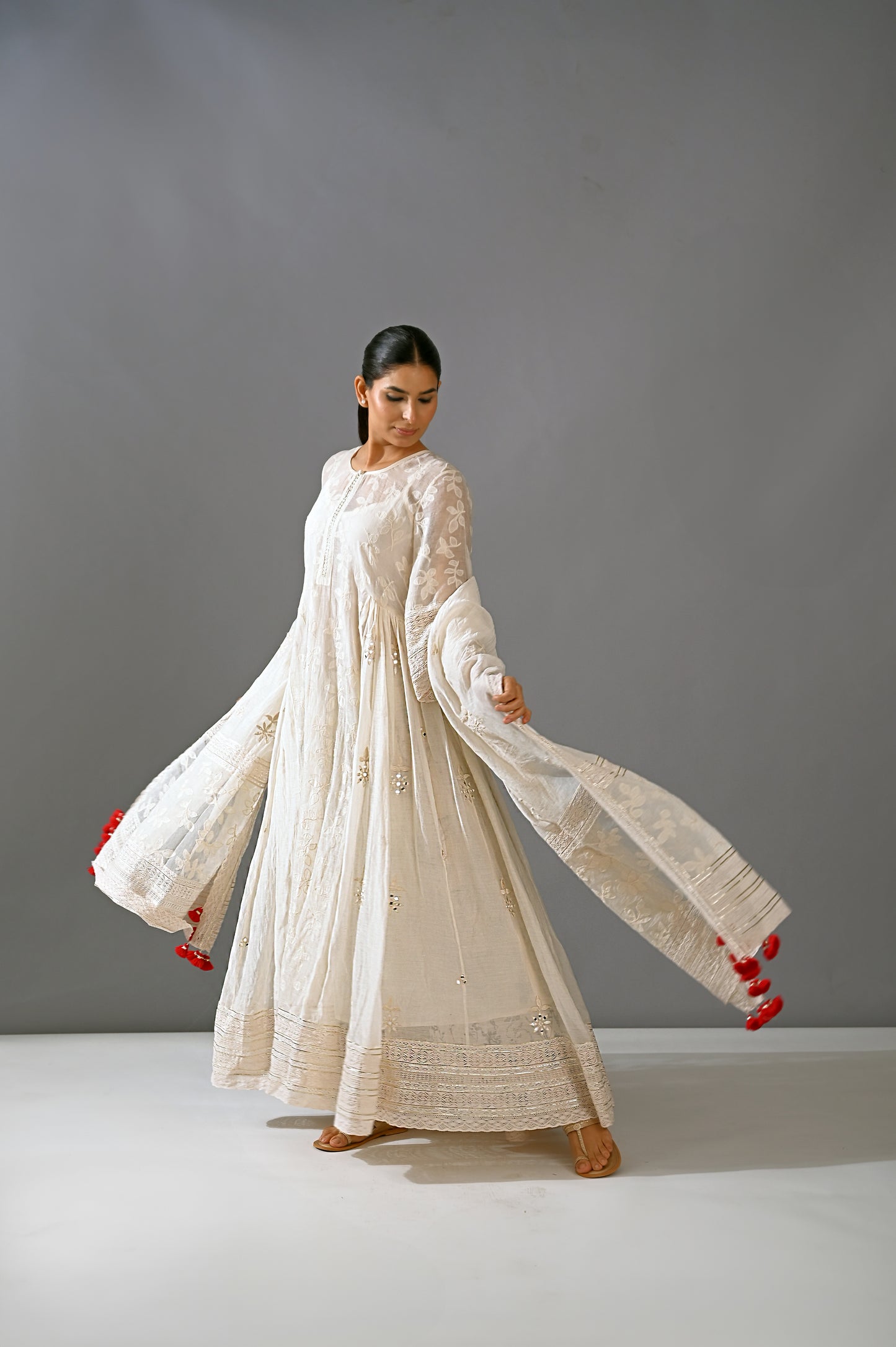 Chandni - Side Geather Kalidar Set