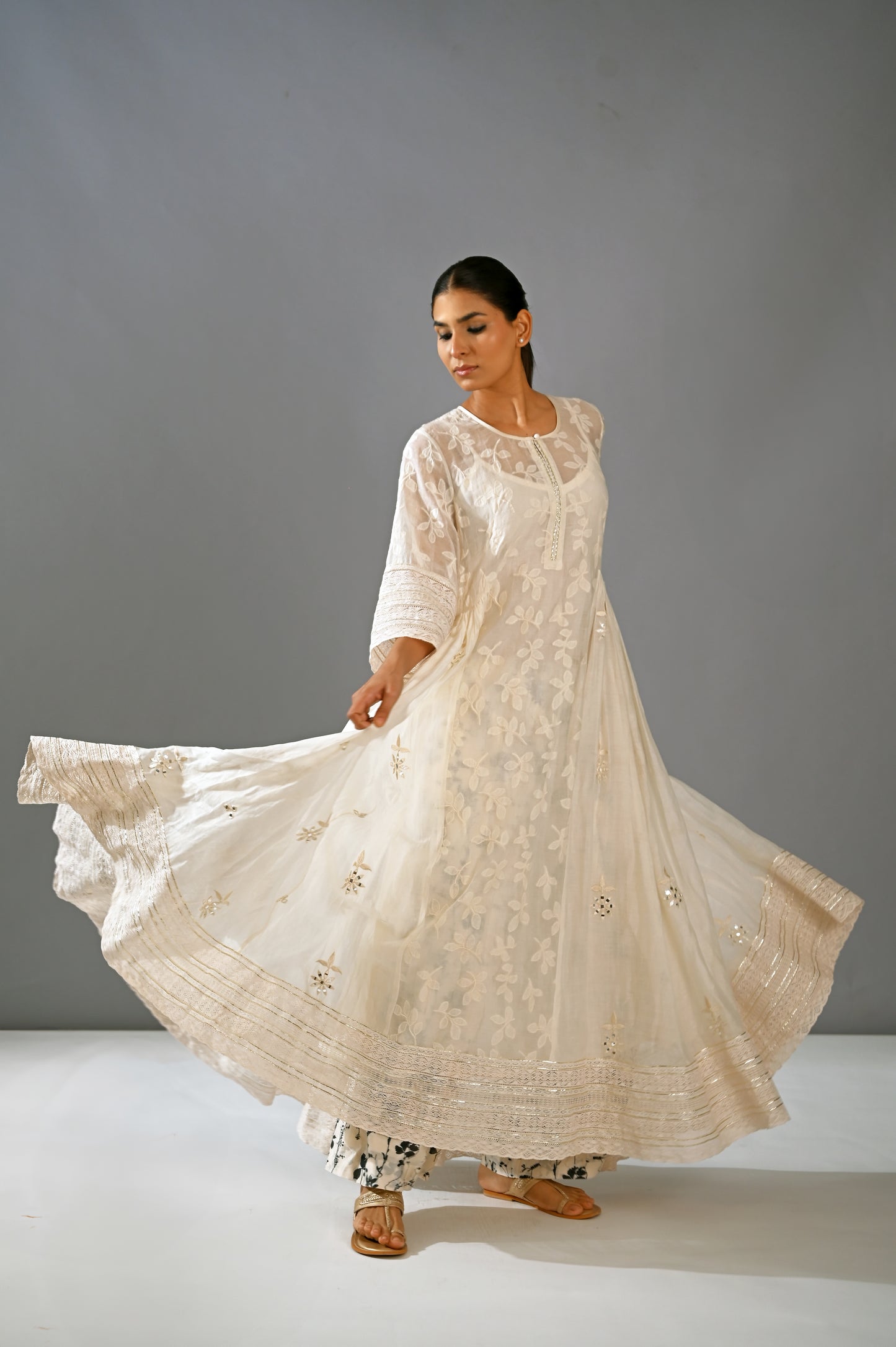 Chandni - Side Geather Kalidar Set