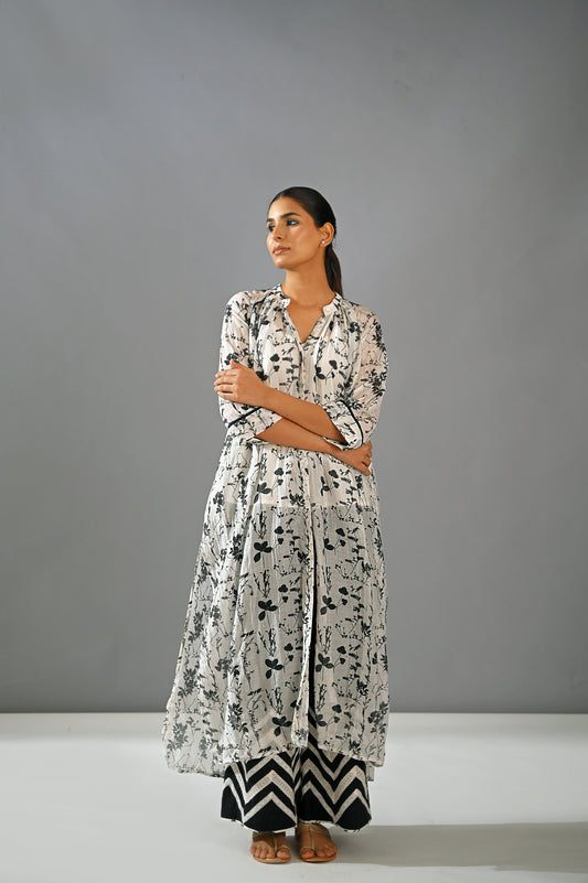 Chandni - Printed Front Open Kurta Set