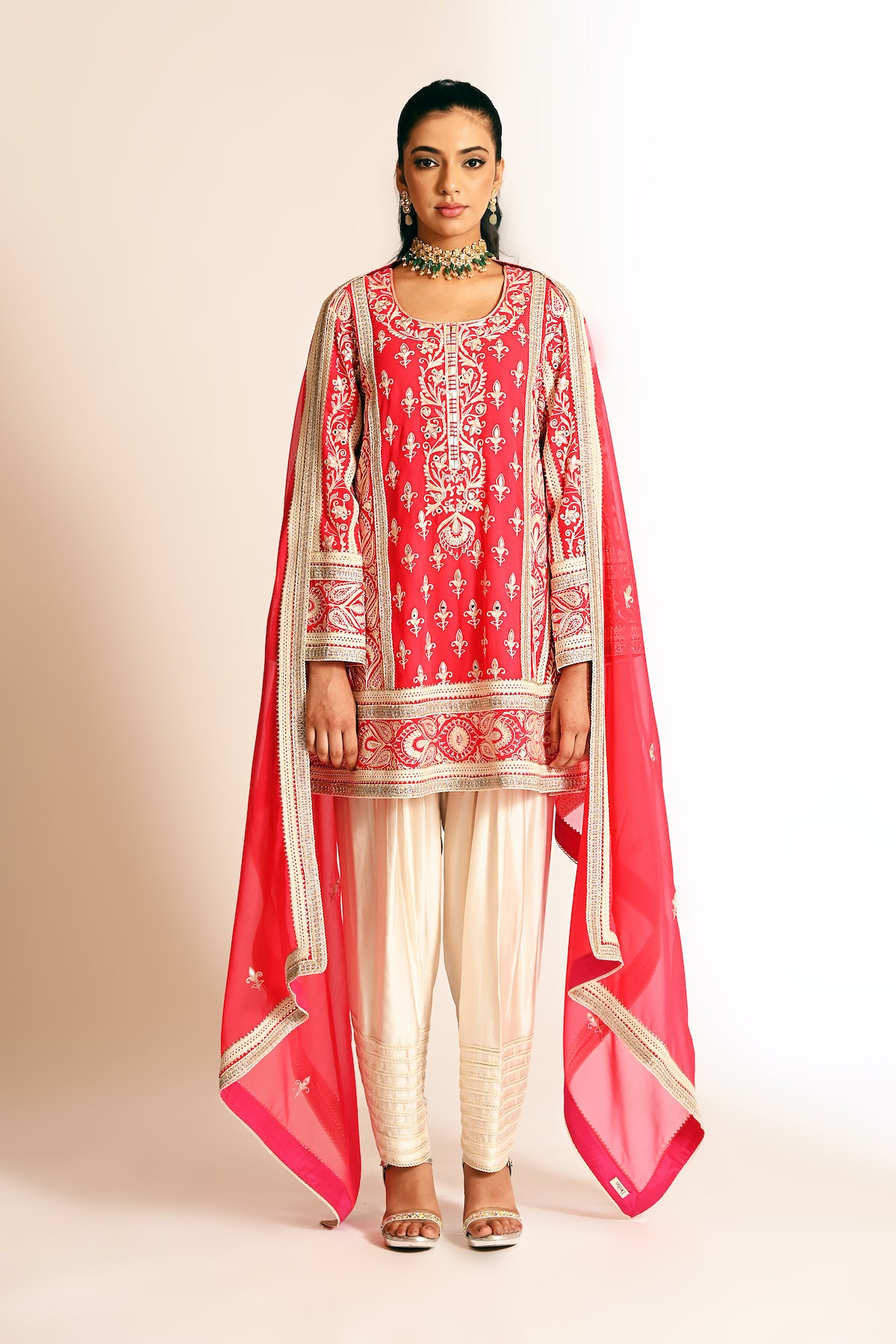 Amyra - Short Kurta Set - Red