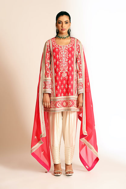 Amyra - Short Kurta Set - Red