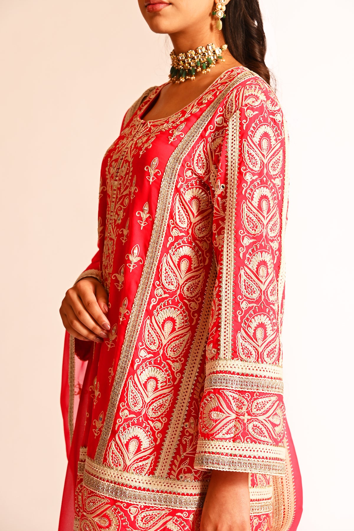 Amyra - Short Kurta Set - Red