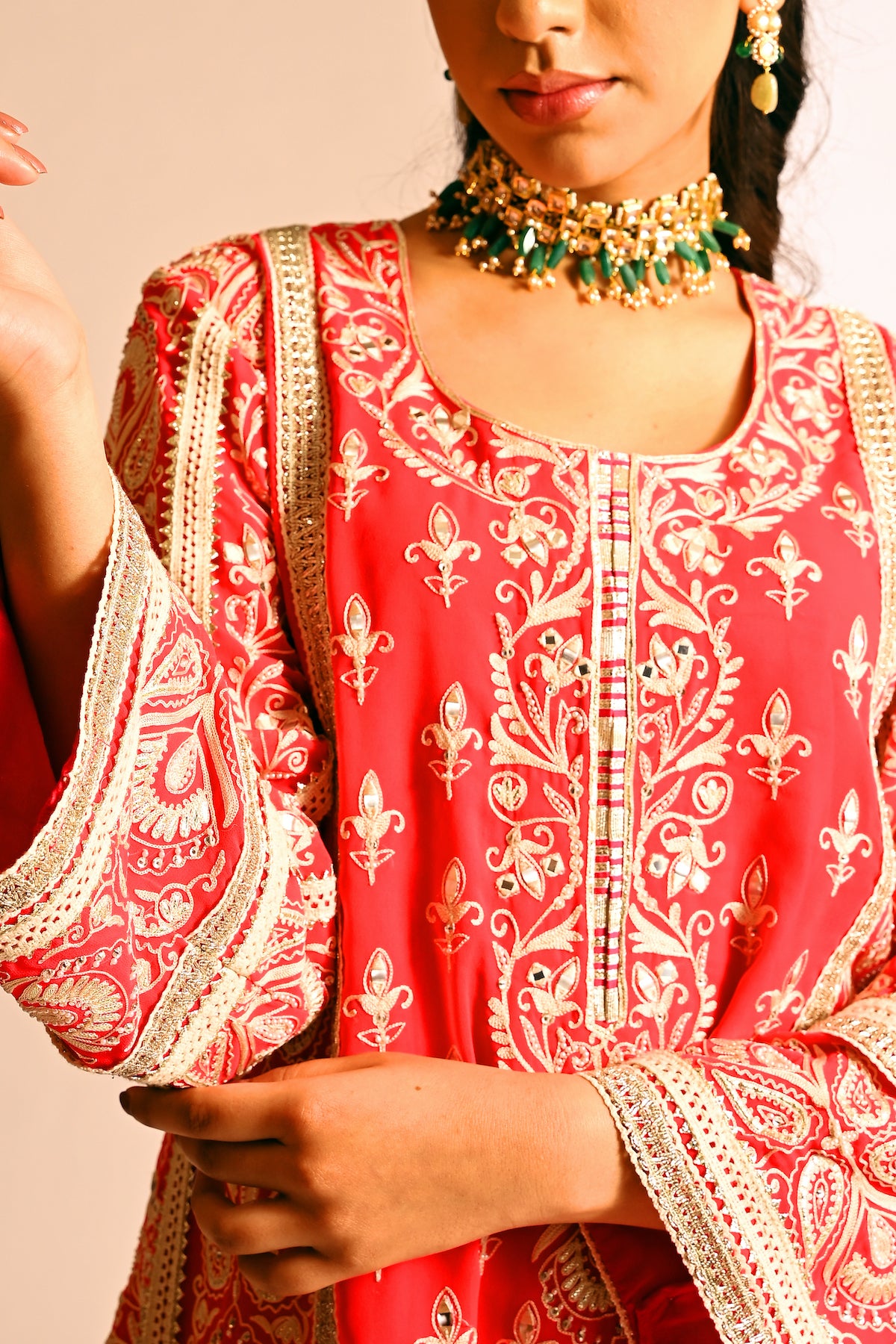 Amyra - Short Kurta Set - Red