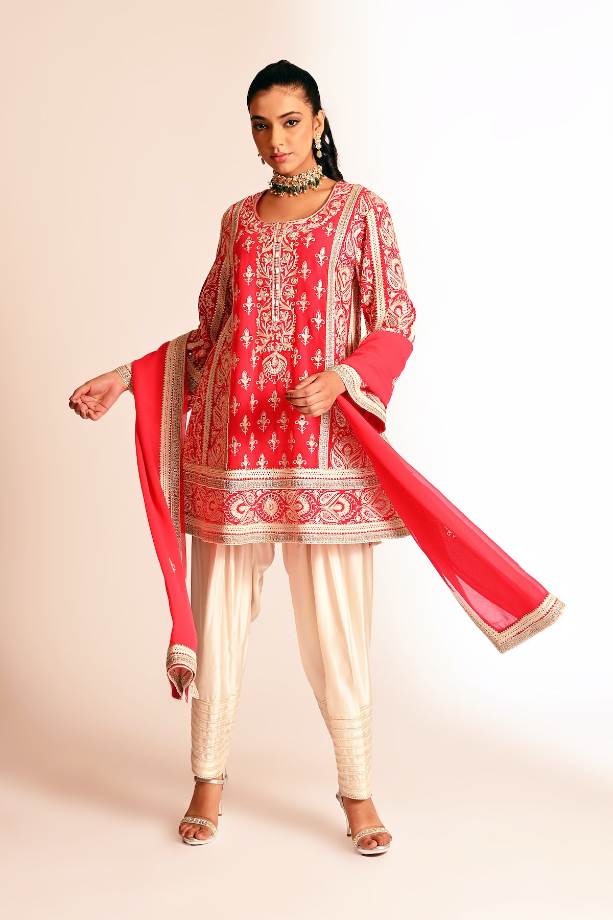 Amyra - Short Kurta Set - Red