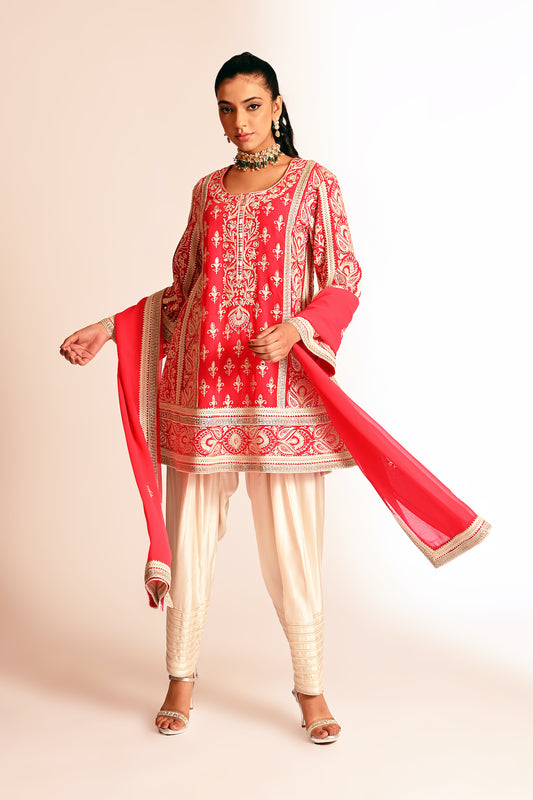 Amyra - Short Kurta Set - Red