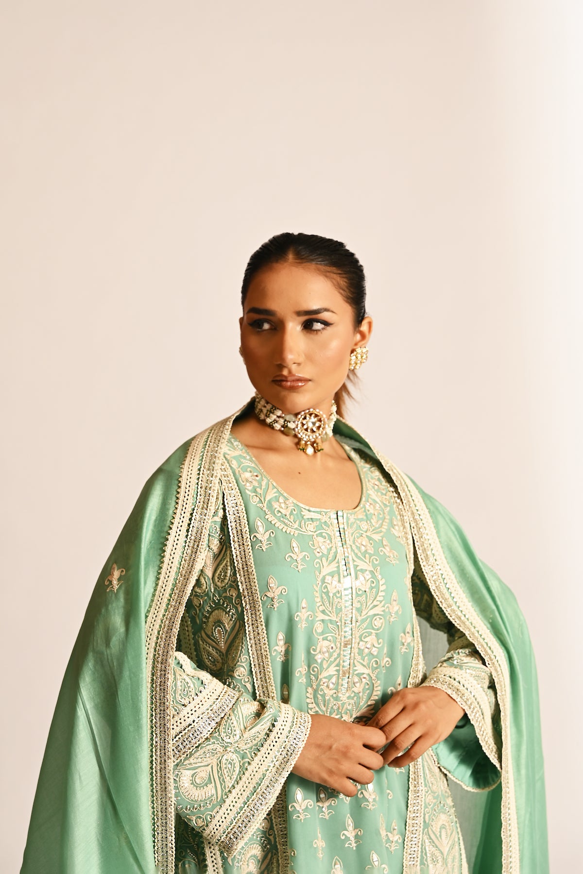 Amyra - Short Kurta Set - Aqua