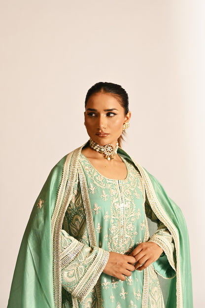 Amyra - Short Kurta Set - Aqua